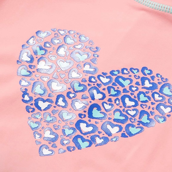 Cheetah hearts Rashguard swimsuit - Picture 2 of 7